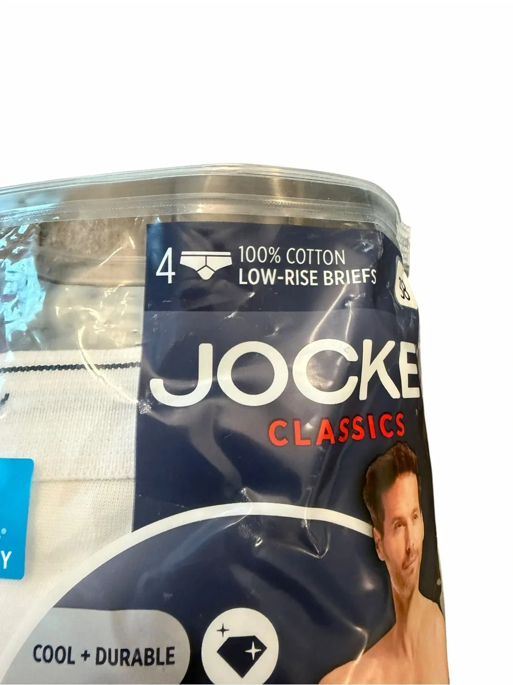 JOCKEY Men's Classic Low-Rise Briefs Underwear 4 Pair Size 38 NEW White Cool